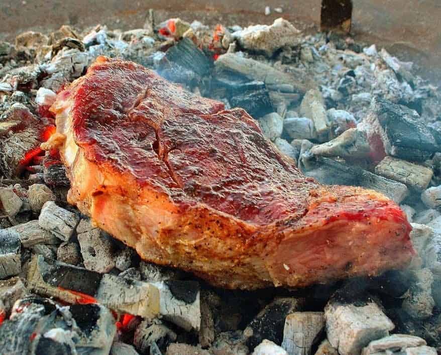 Steaks on the Coals - Over The Fire Cooking