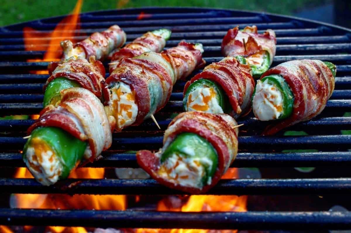 Grilled Jalapeno Poppers With Bacon Over The Fire Cooking