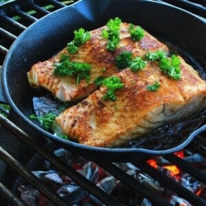 The Cast Iron Skillet Salmon recipes is one of the easiest ways to get smoky flavor into everyone's favorite fish.