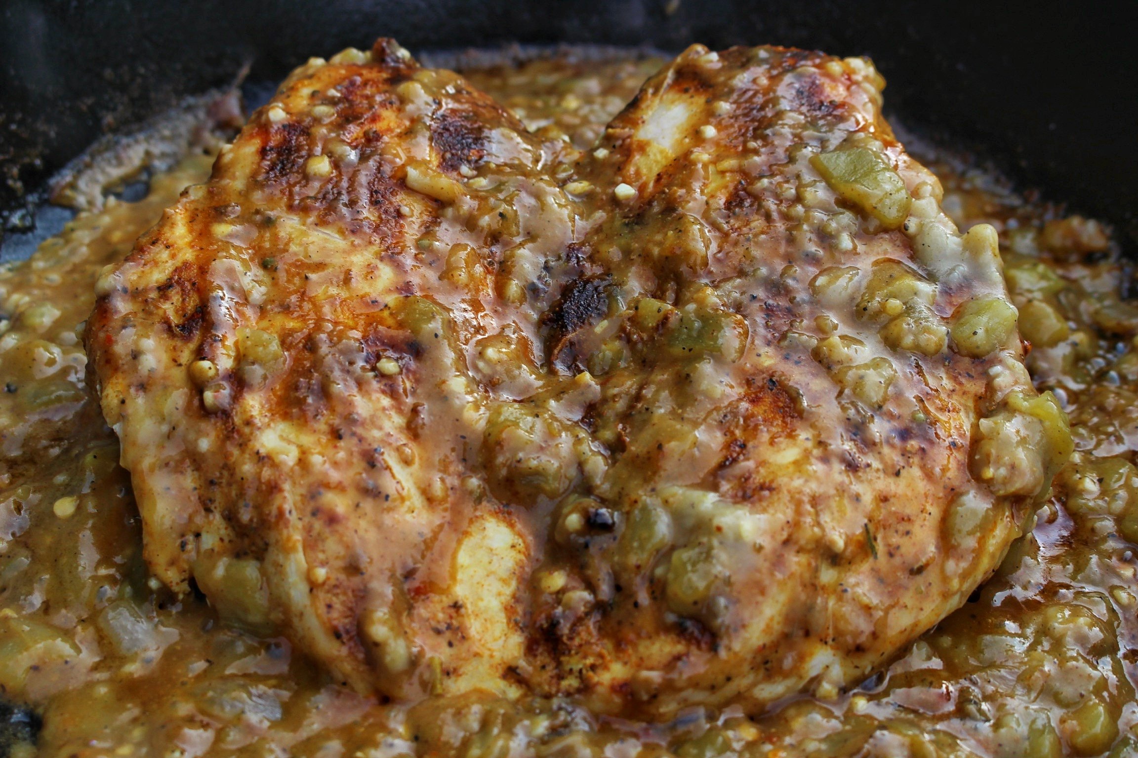 Cast Iron Green Chile Chicken