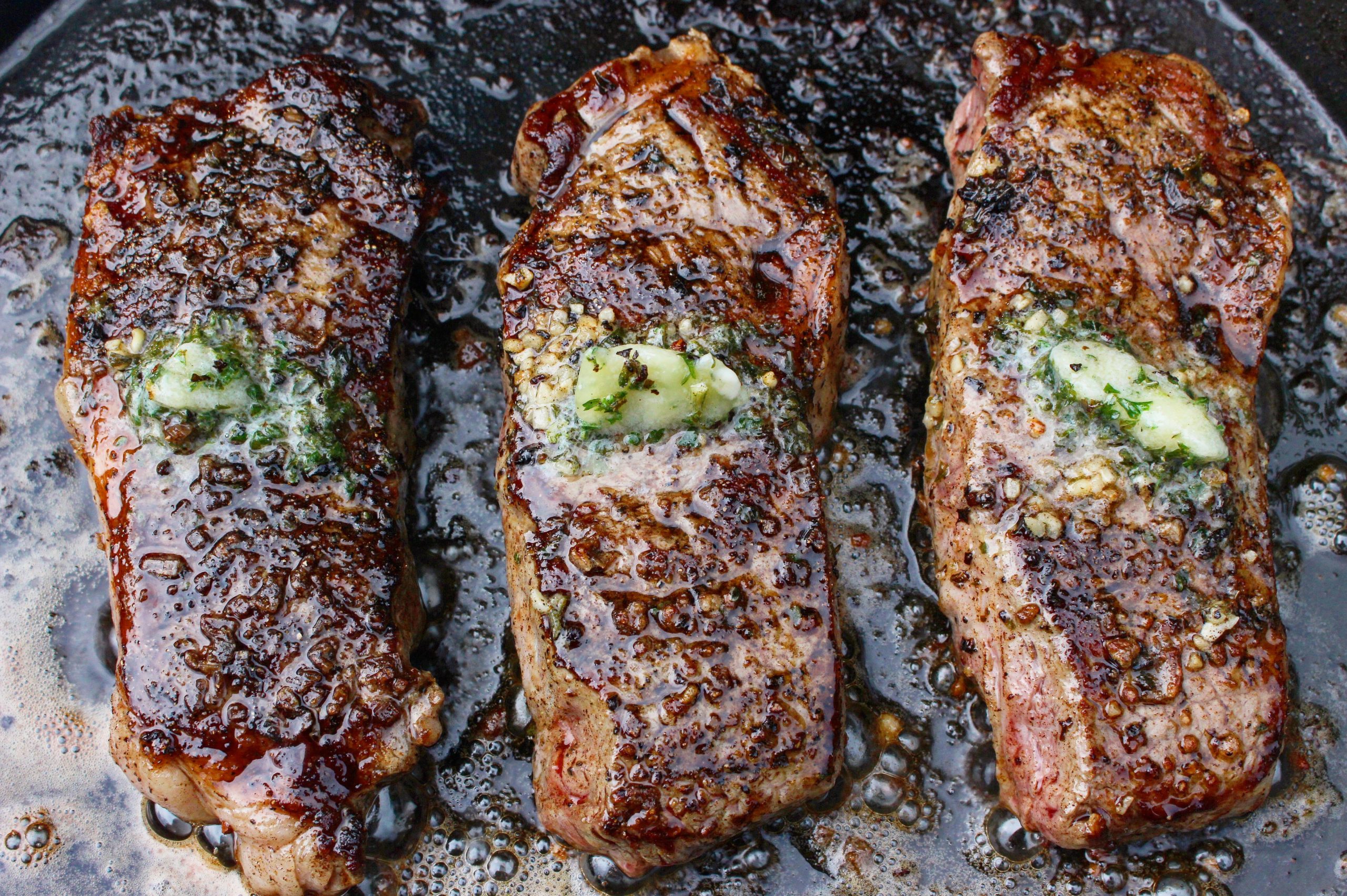 Herb Butter Ny Strip Over The Fire Cooking