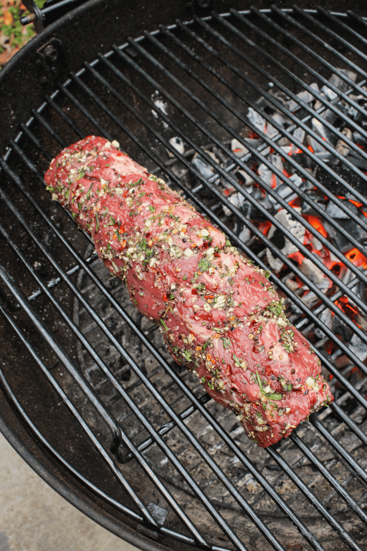 Reverse Searing a bison tenderloin.