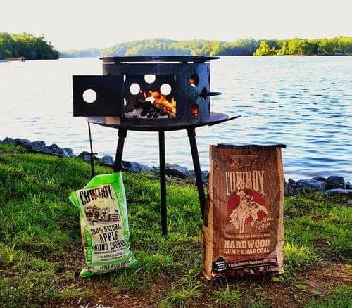 tailgating with cowboy charcoal and wood chunks