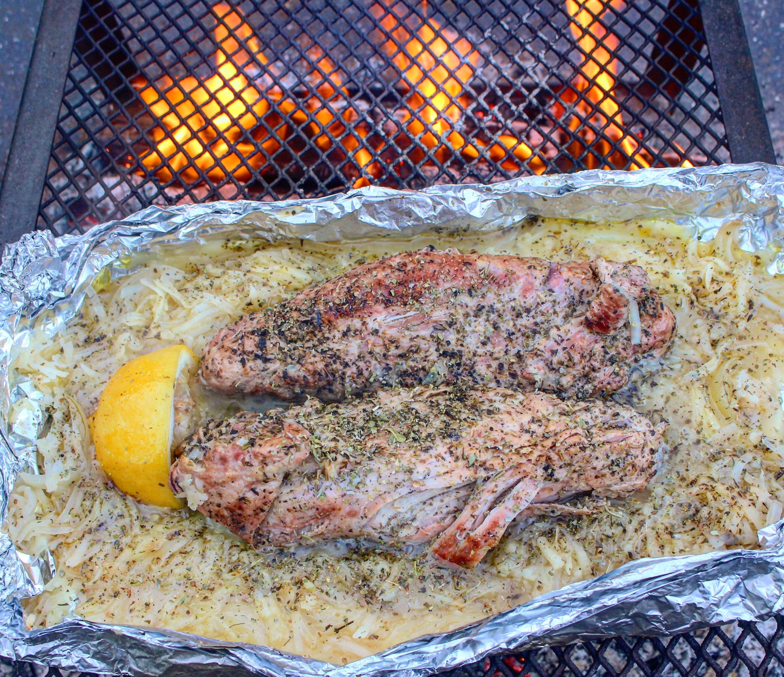 Campfire Pork Loin Over The Fire Cooking