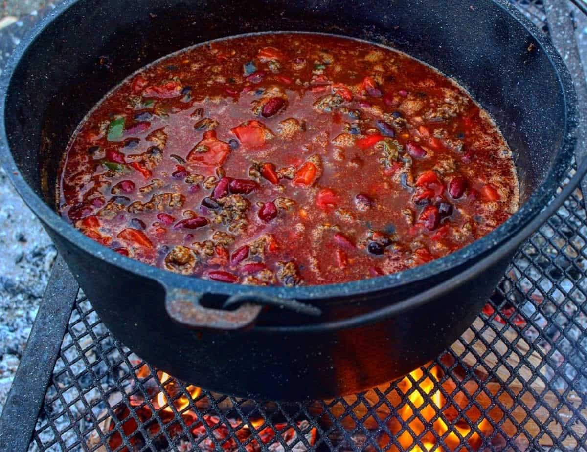 Campfire Chili in a Dutch Oven Recipe