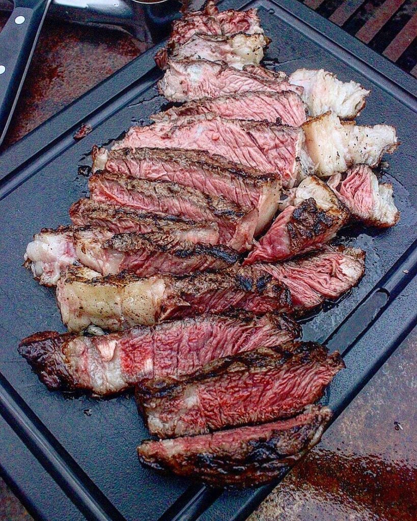 reverse seared steak ready to eat