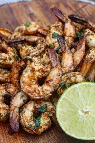 Chile lime shrimp ready to eat