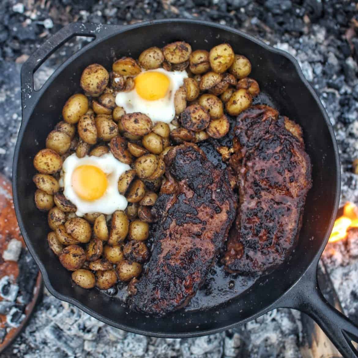 One Skillet Coffee-Rubbed Steak and Potatoes Dinner