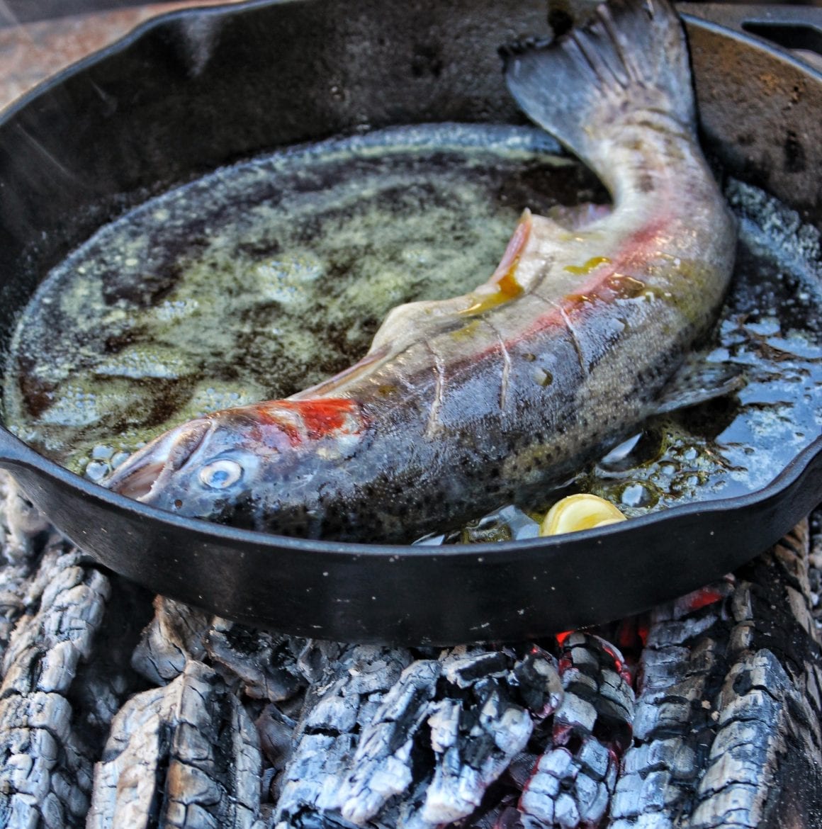 cast iron trout cooking