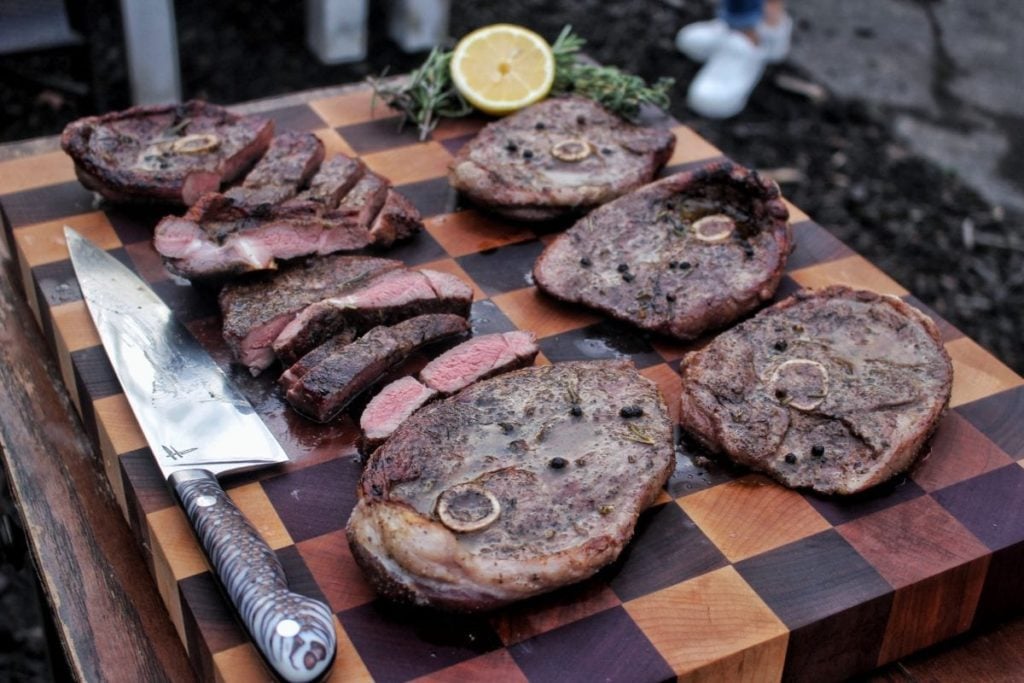 Herb Butter American Lamb Steaks Over The Fire Cooking