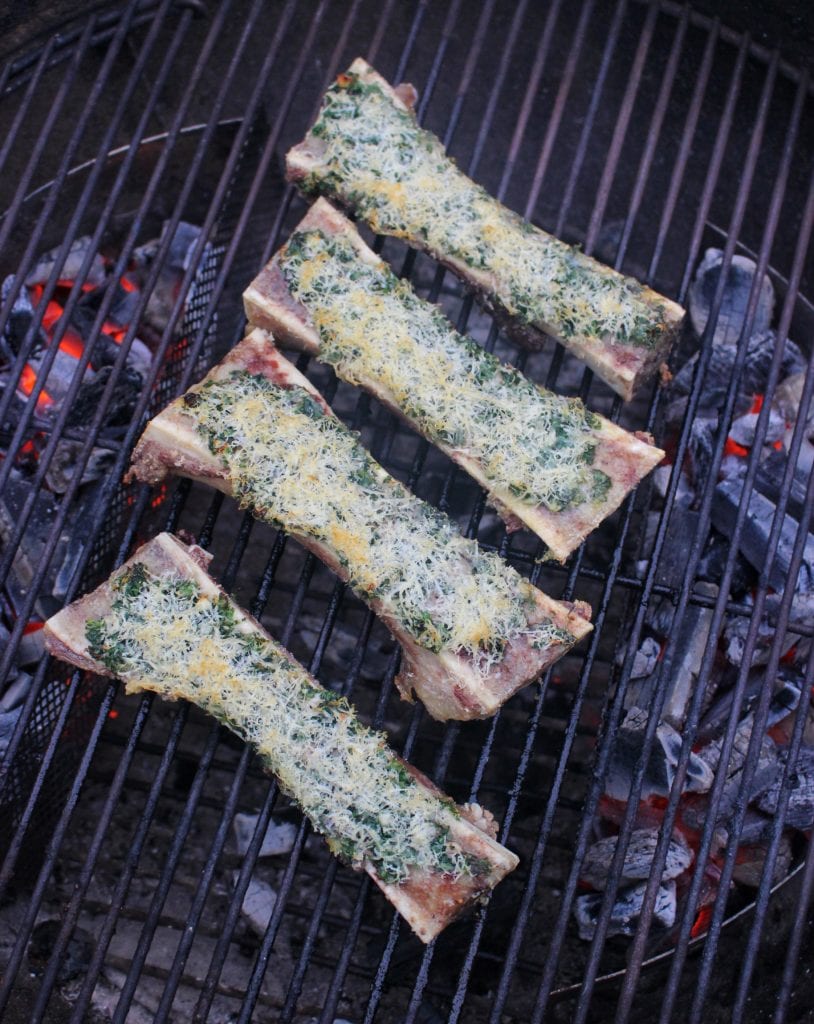 Grilled bone marrow betting started on the grill.