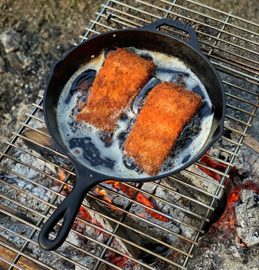 frying salmon