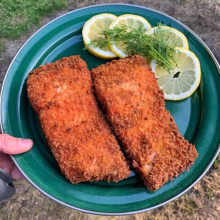 time to eat panko fried wild salmon