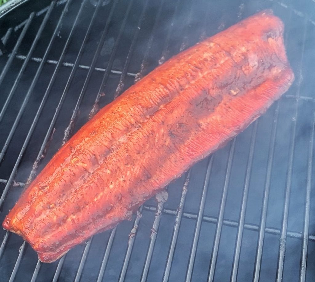 Smoked Salmon on the smoker. 