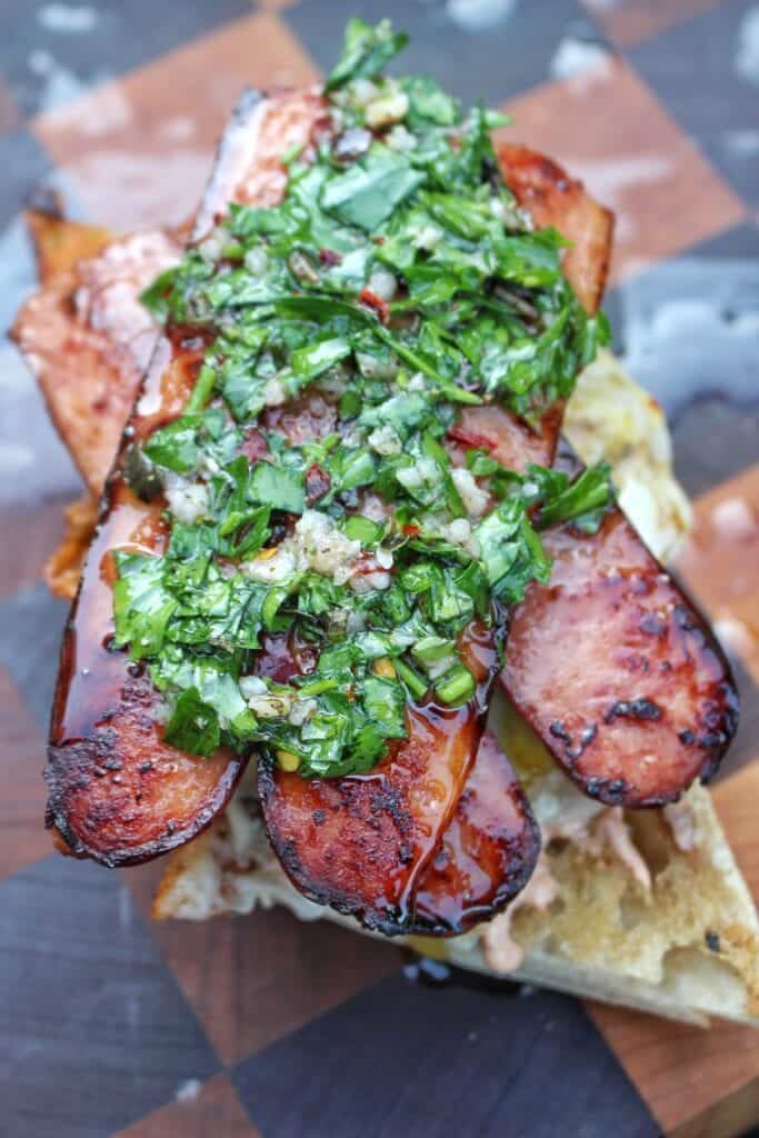 Smoked Sausage Chimichurri Sandwich