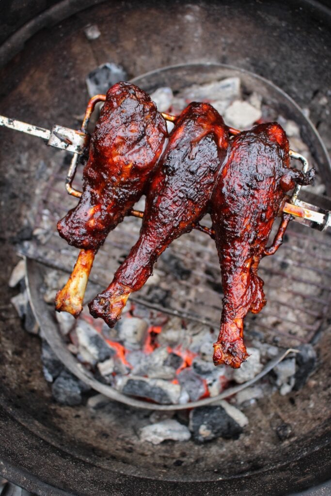 Honey Fire Rotisserie Turkey Legs