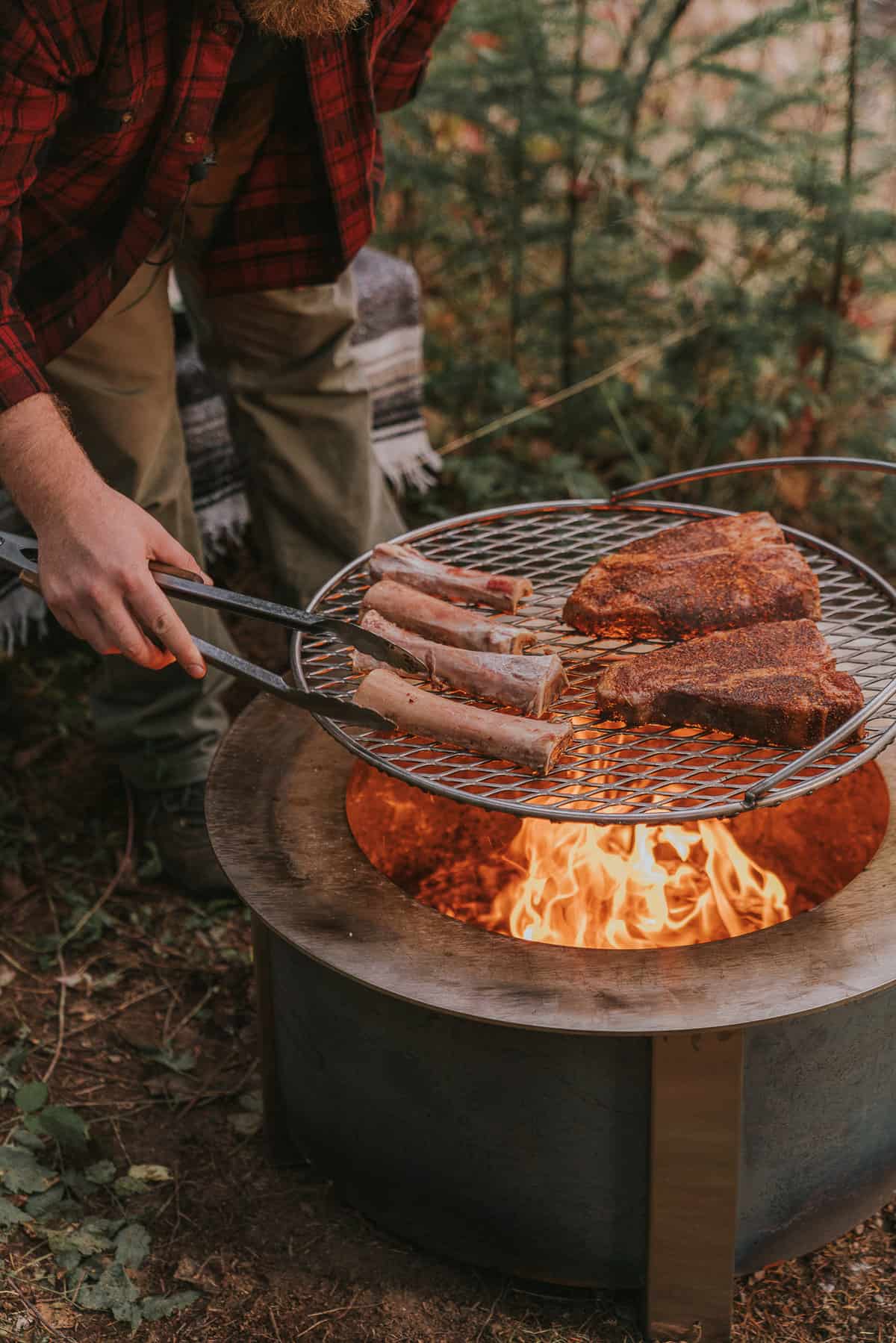 cooking on a good fire pit