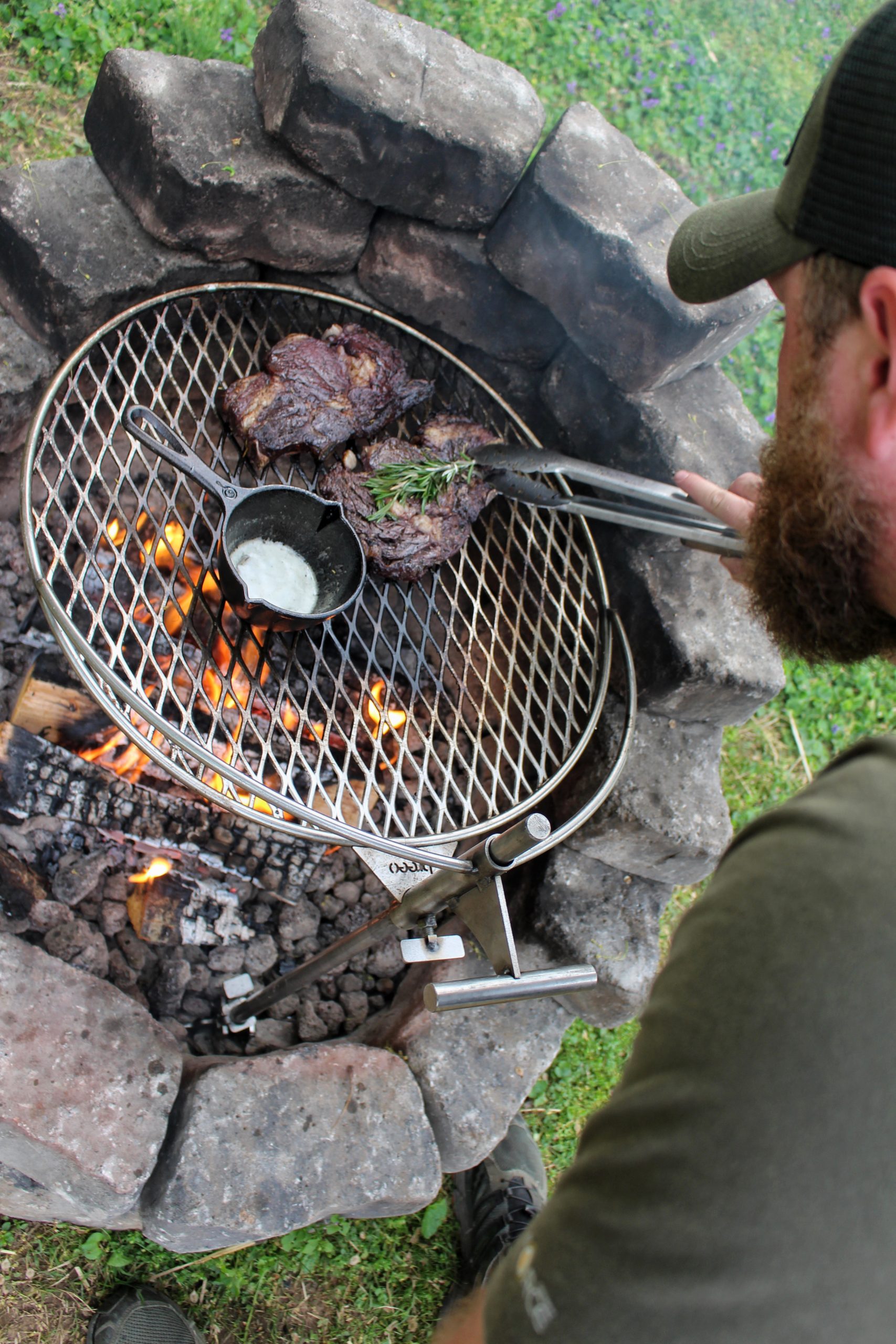 Campfire Grilling with a Himalayan Salt Block