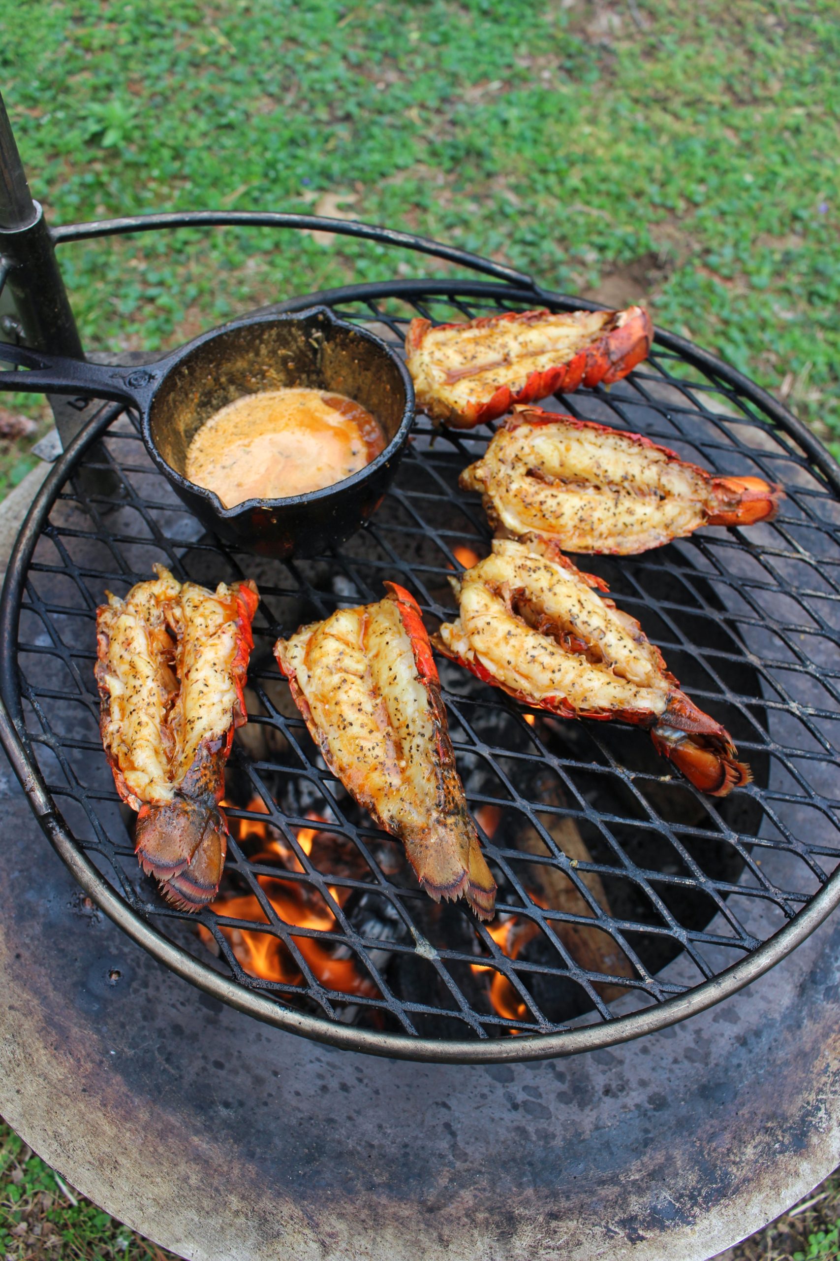 Grilled Lobster with Hot Honey Butter - Over The Fire Cooking