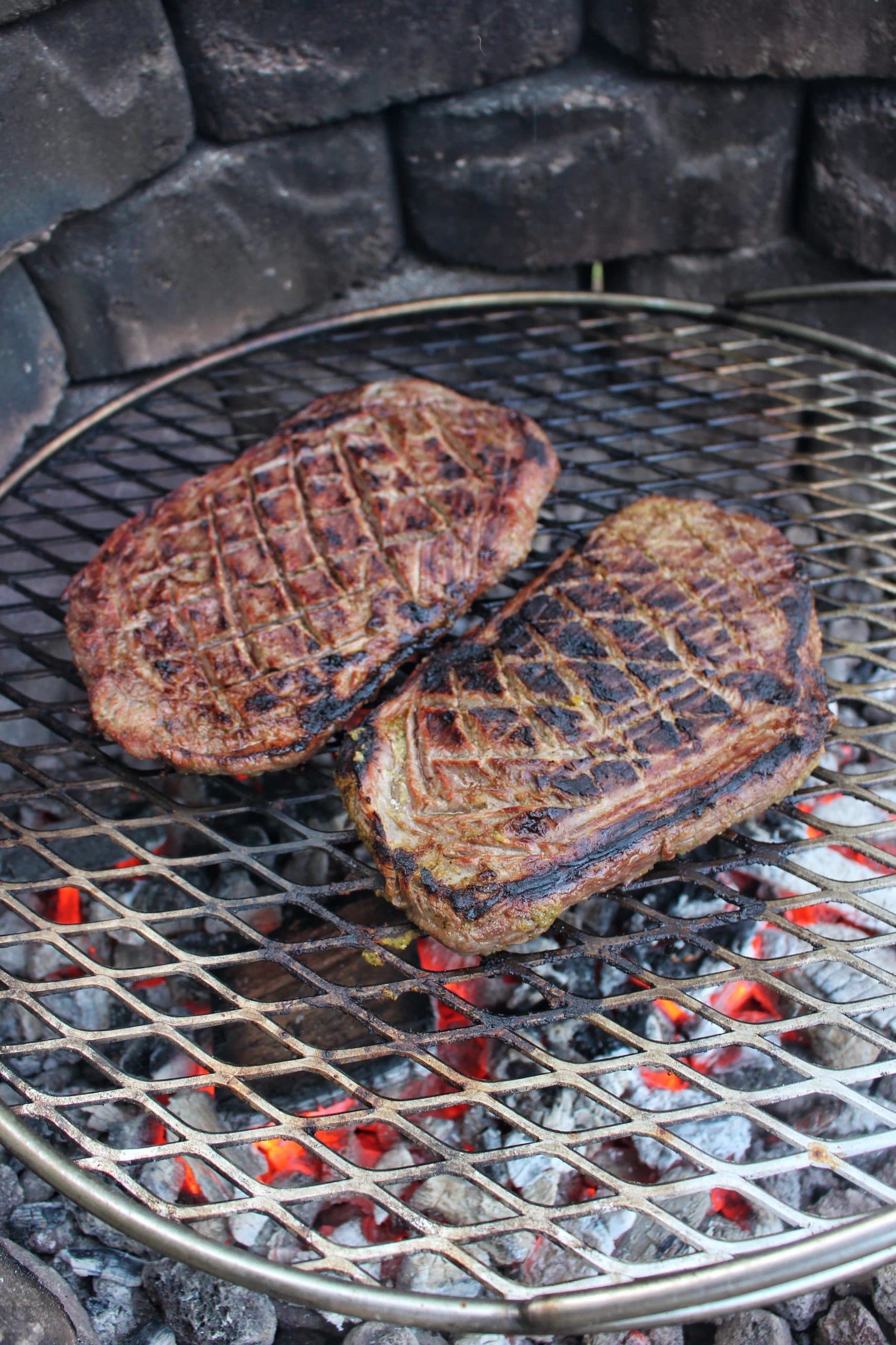 Grilled Carne Asada Over The Fire Cooking