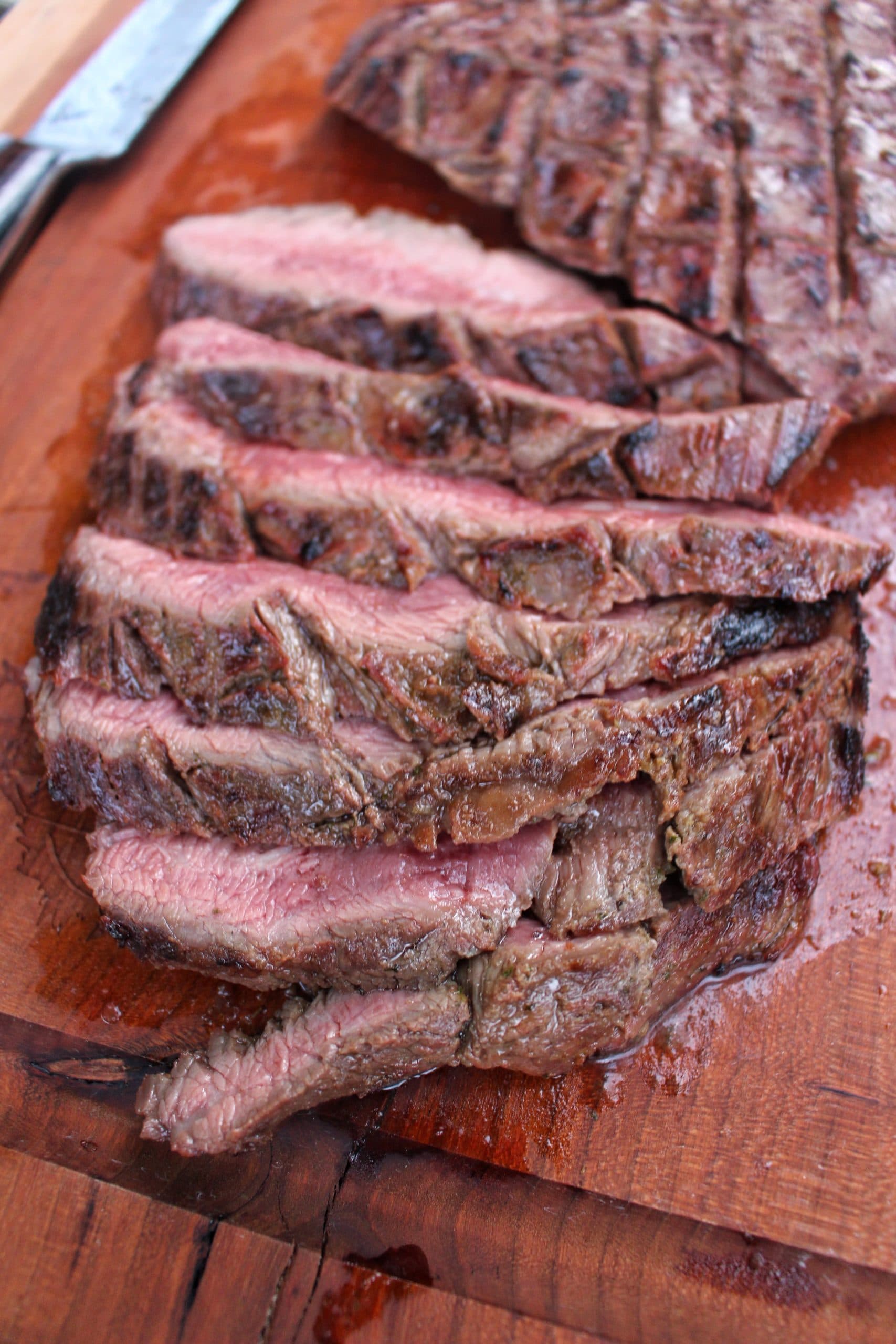 The sliced Grilled Carne Asada Recipe.