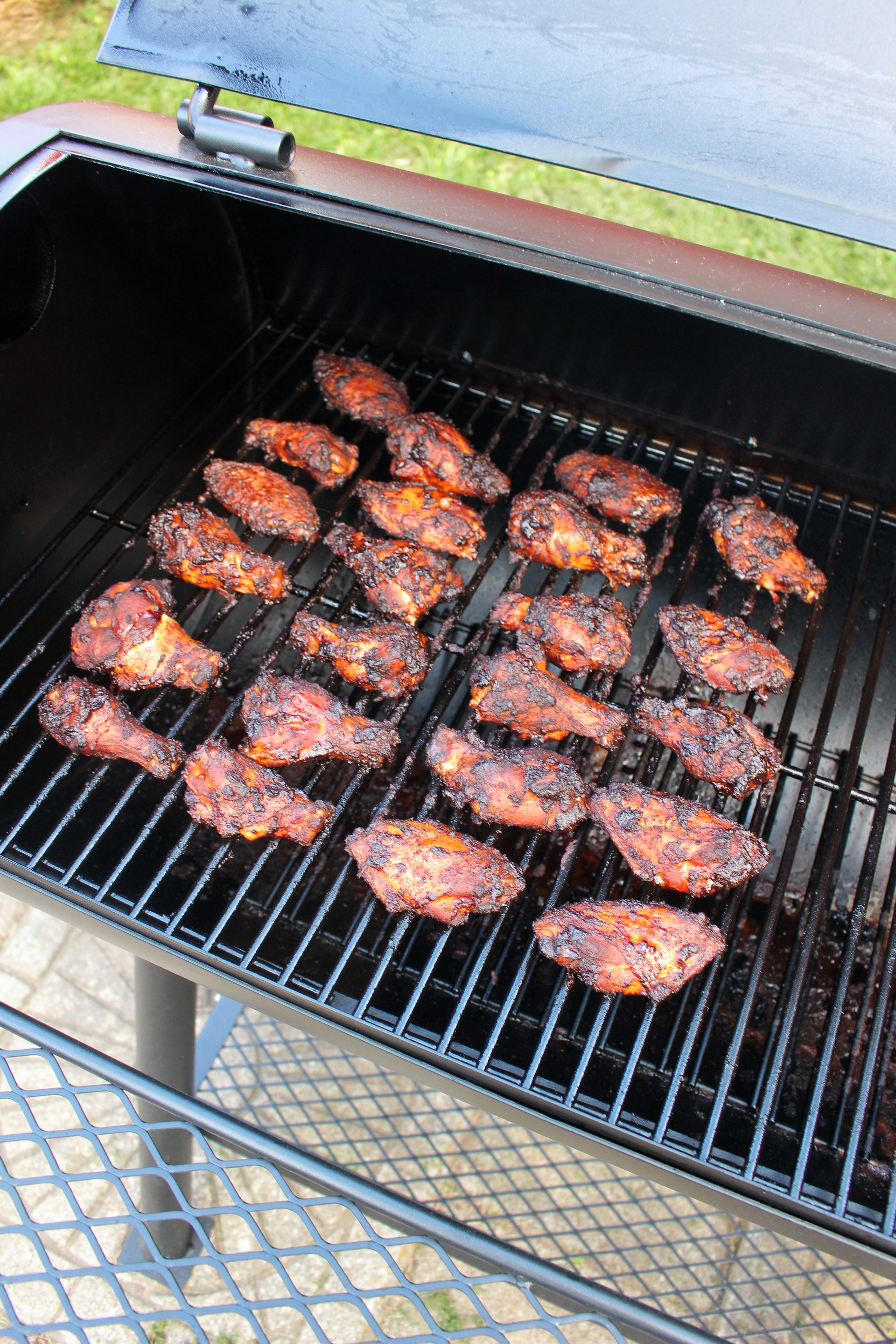 Smoked wings ready to be fried.