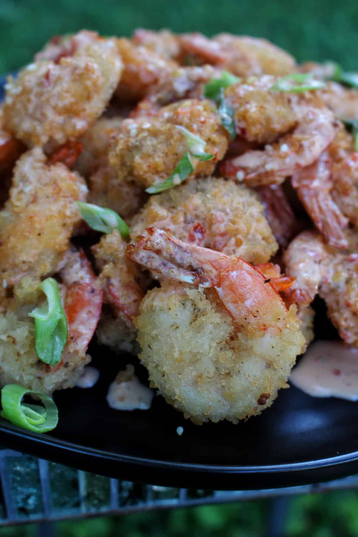 Our fried shrimp, ready to devour.