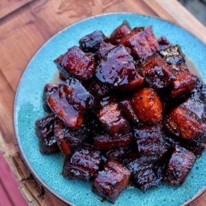 Maple Bourbon Pork Belly Burnt Ends - Over The Fire Cooking