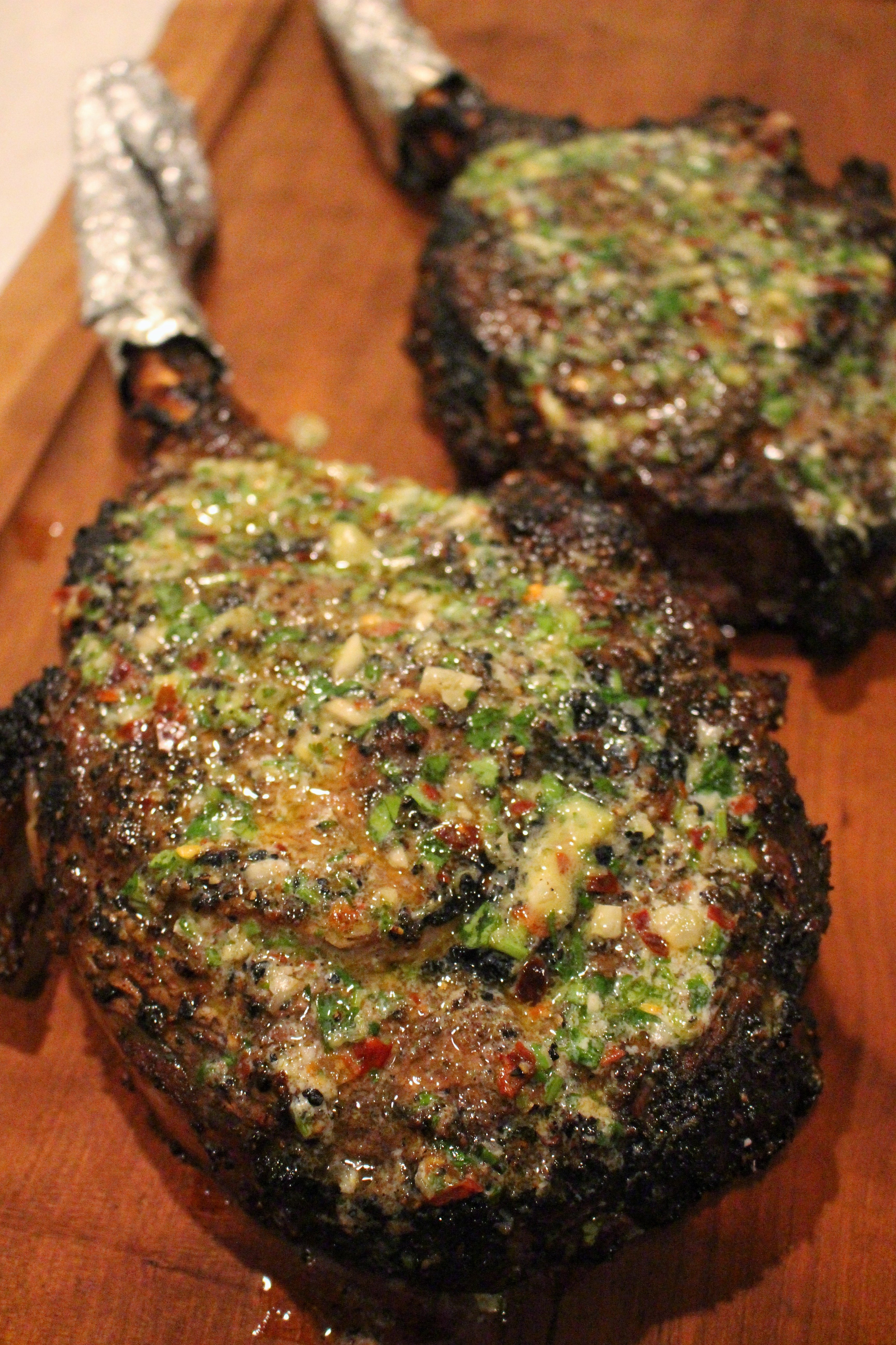 Dirty Tomahawk Steaks with Steakhouse Butter Recipe