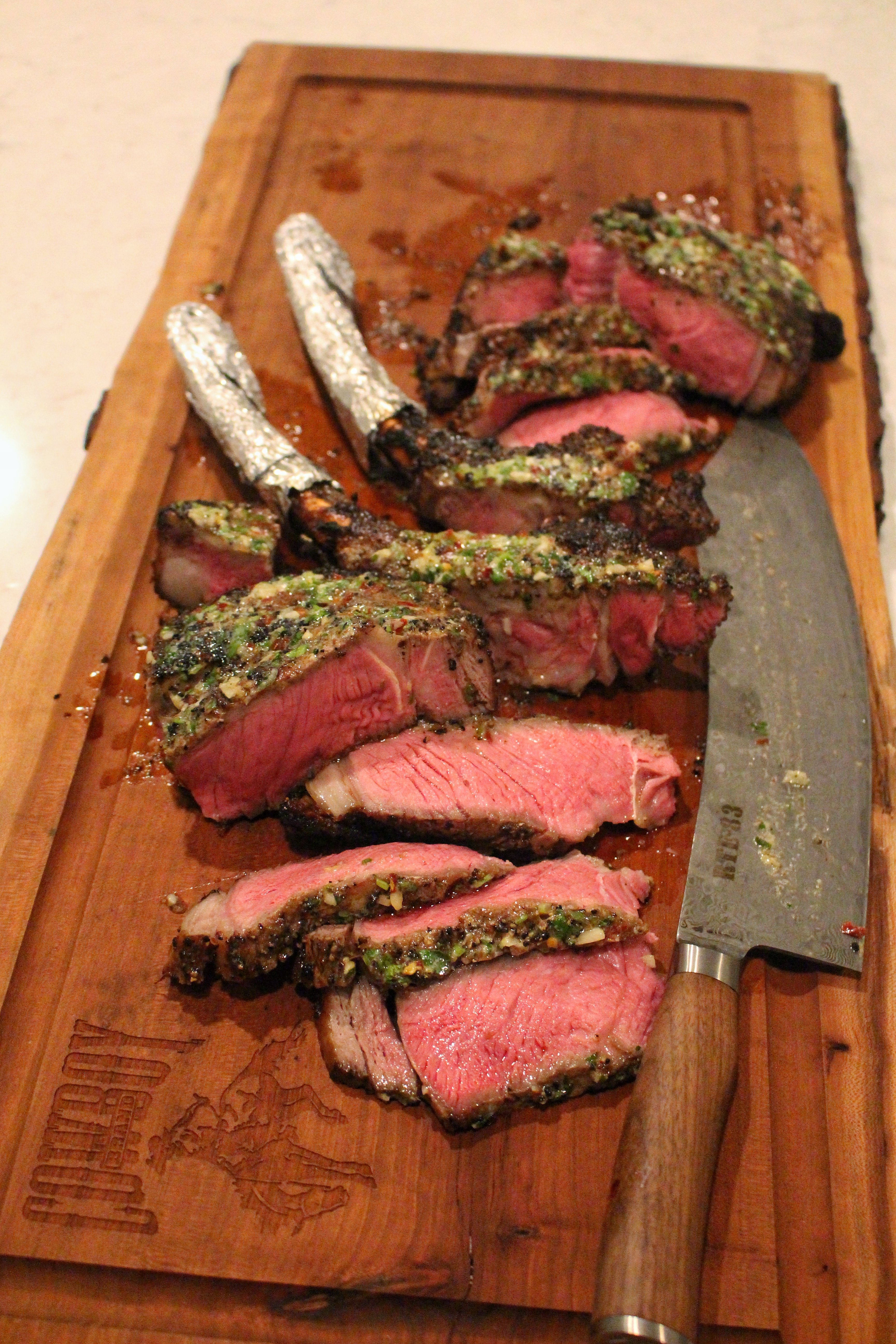 Dirty Tomahawk Steaks with Steakhouse Butter