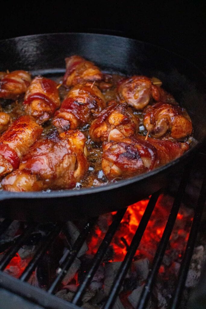 maple chili bacon wrapped chicken wings