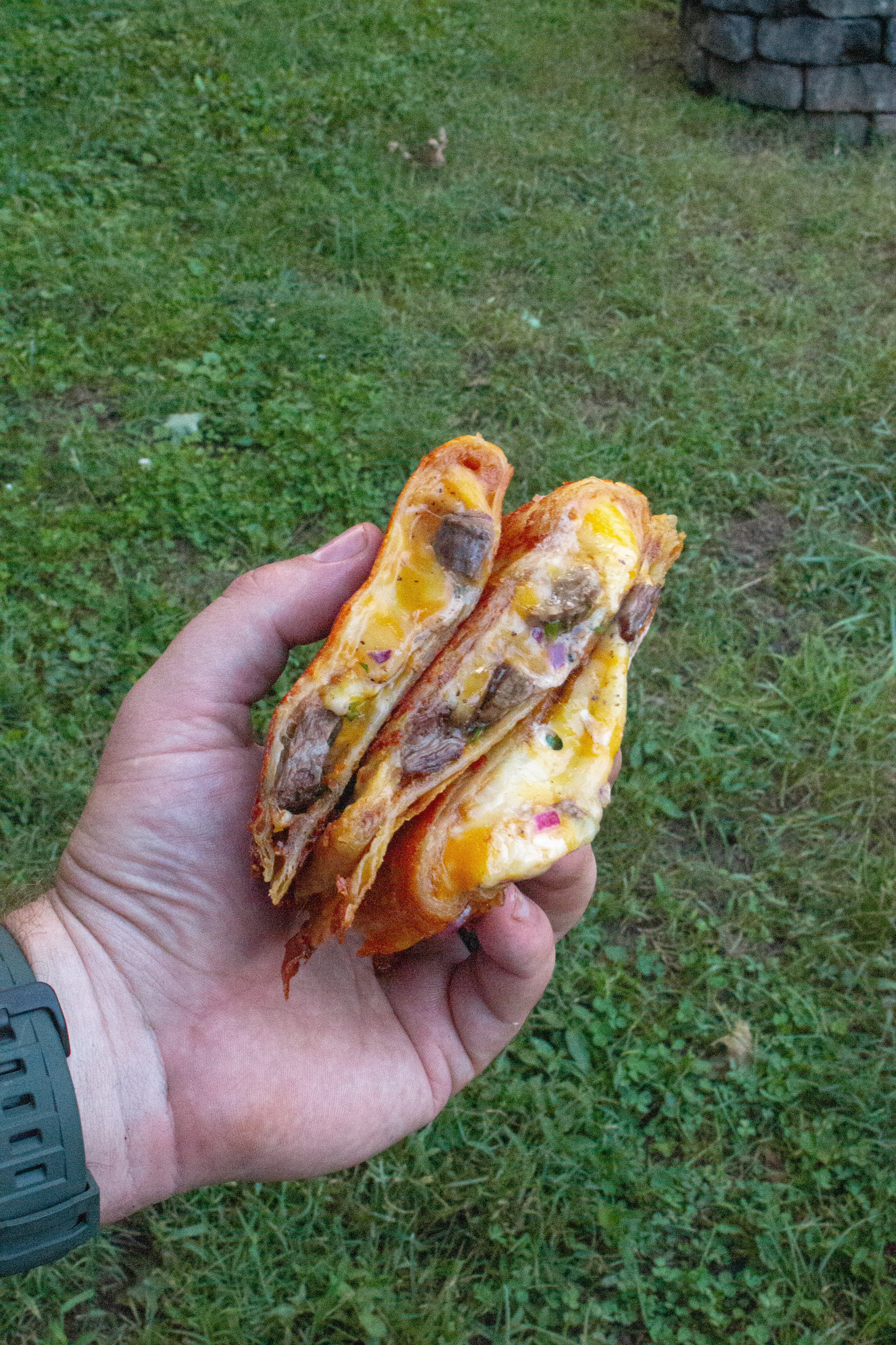 A handful of steak quesadillas!