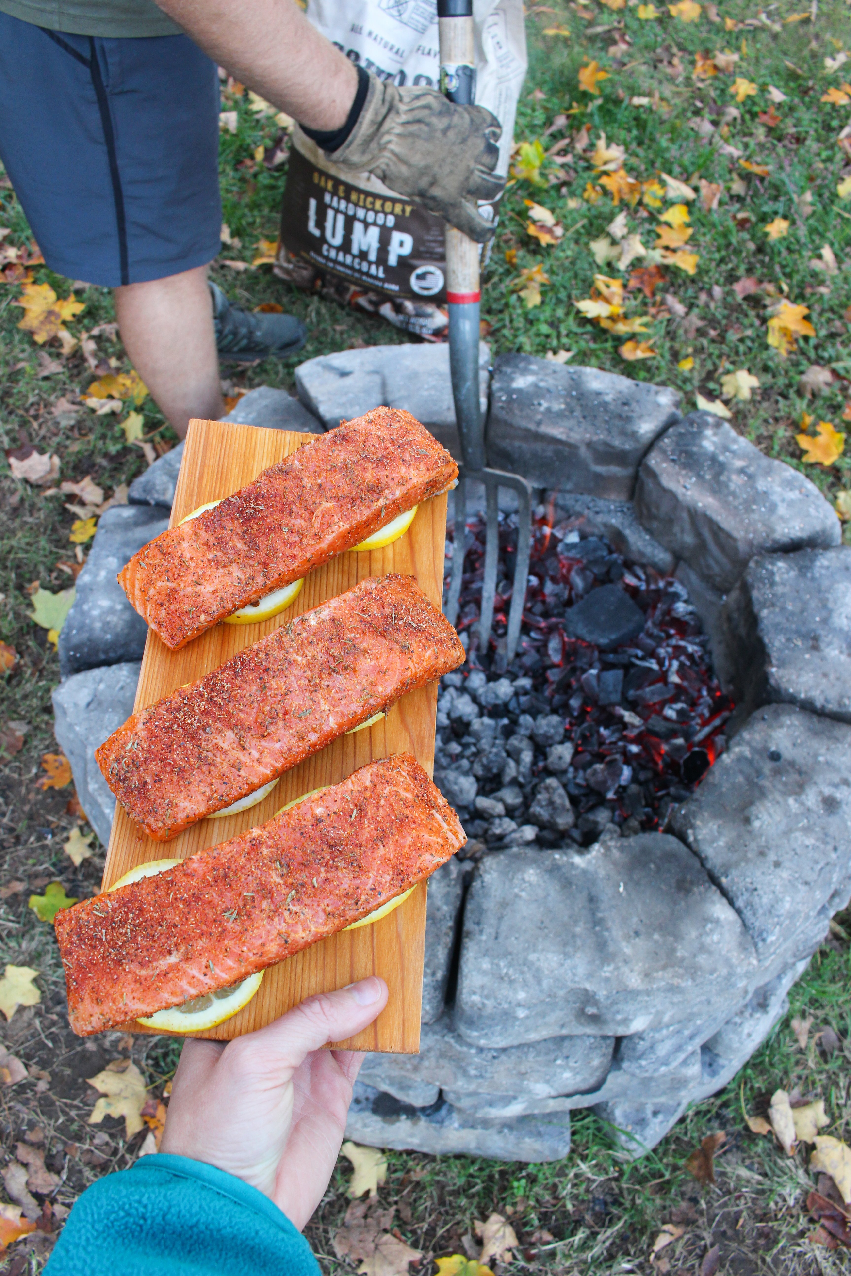 baked wood plank salmon