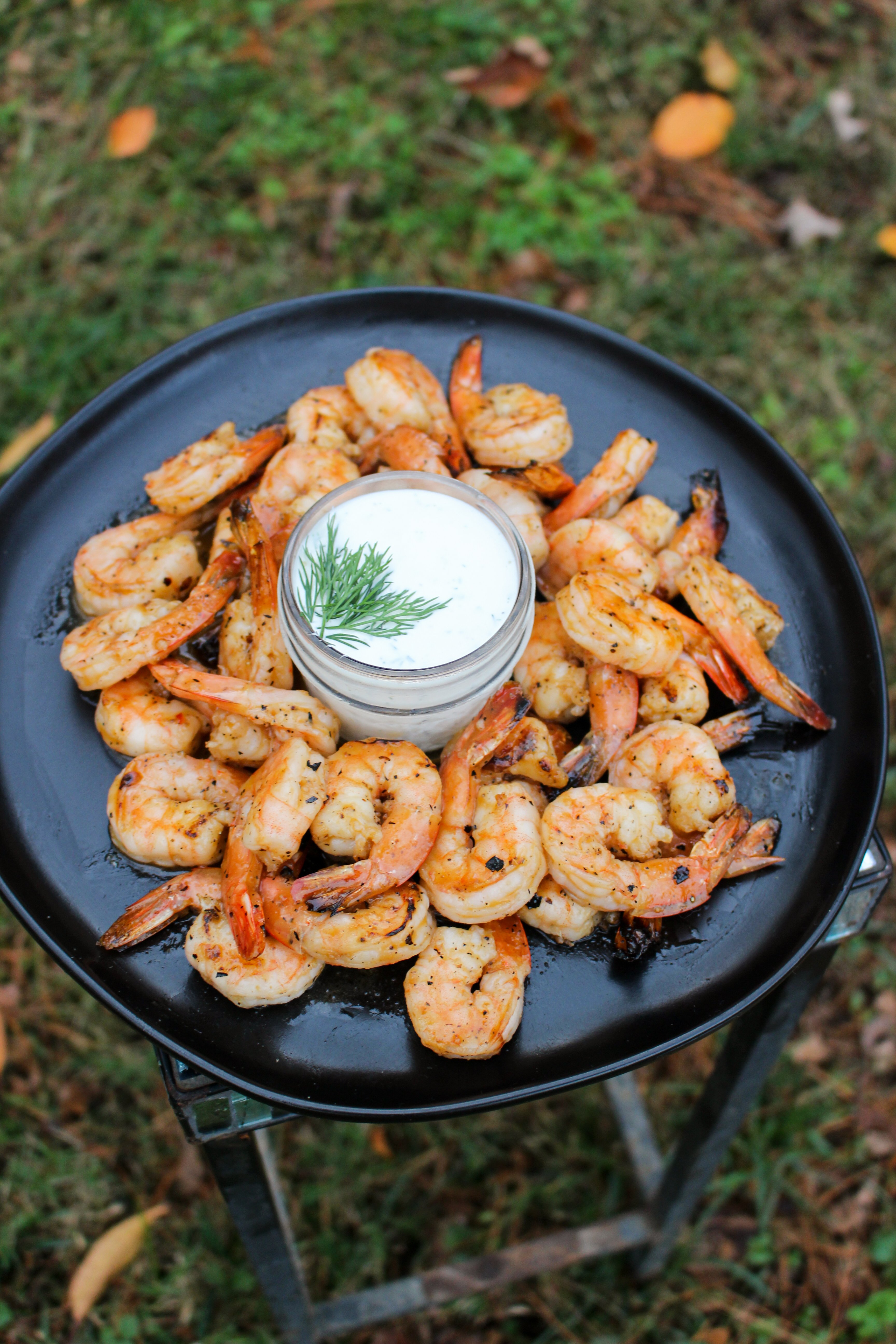 How to cook shrimp on a grill in a Cast Iron Skillet 