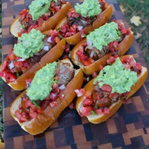 cheesy bacon wrapped chorizo dogs