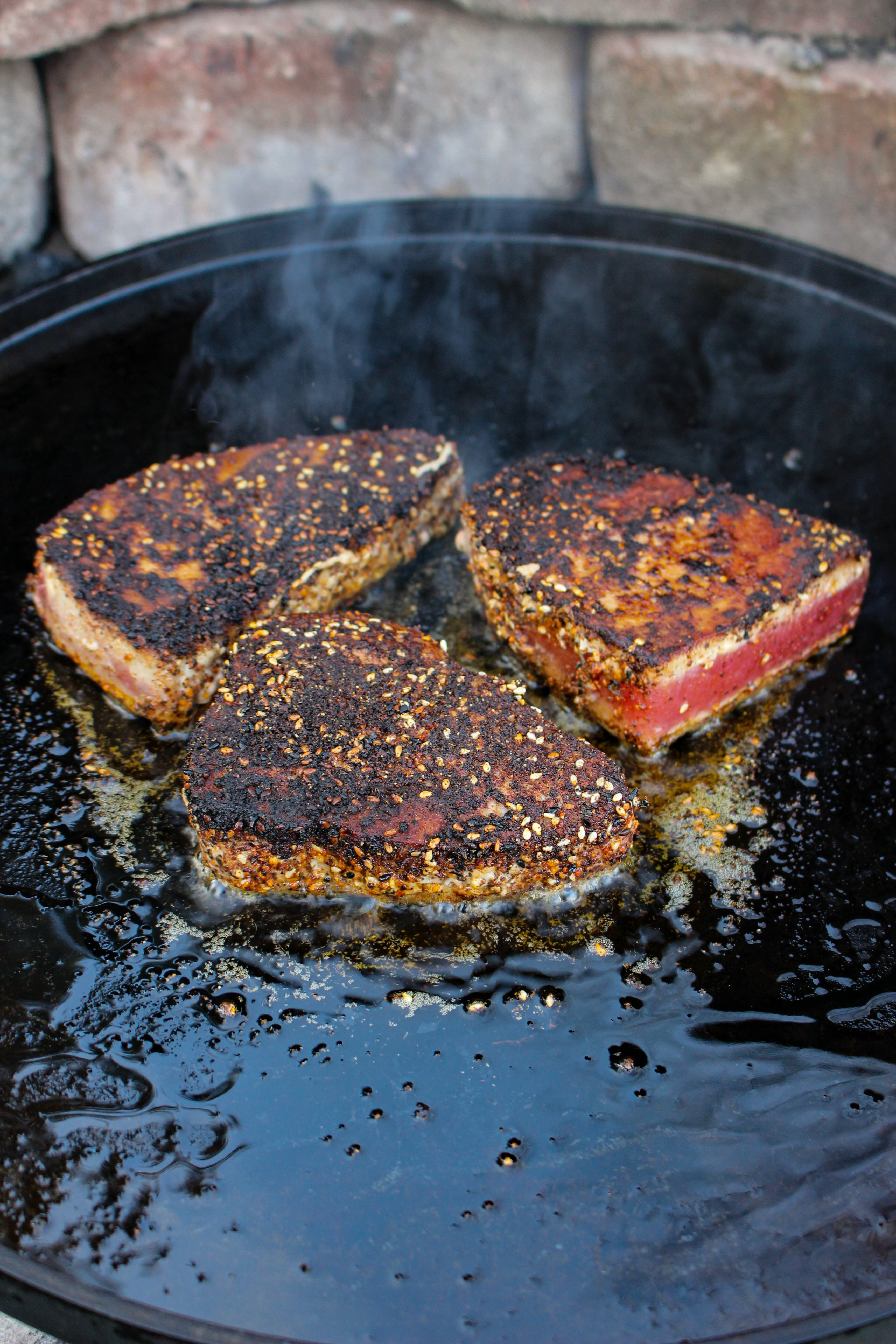 ogarashi Seared Tuna with Wasabi Avocado Sauce