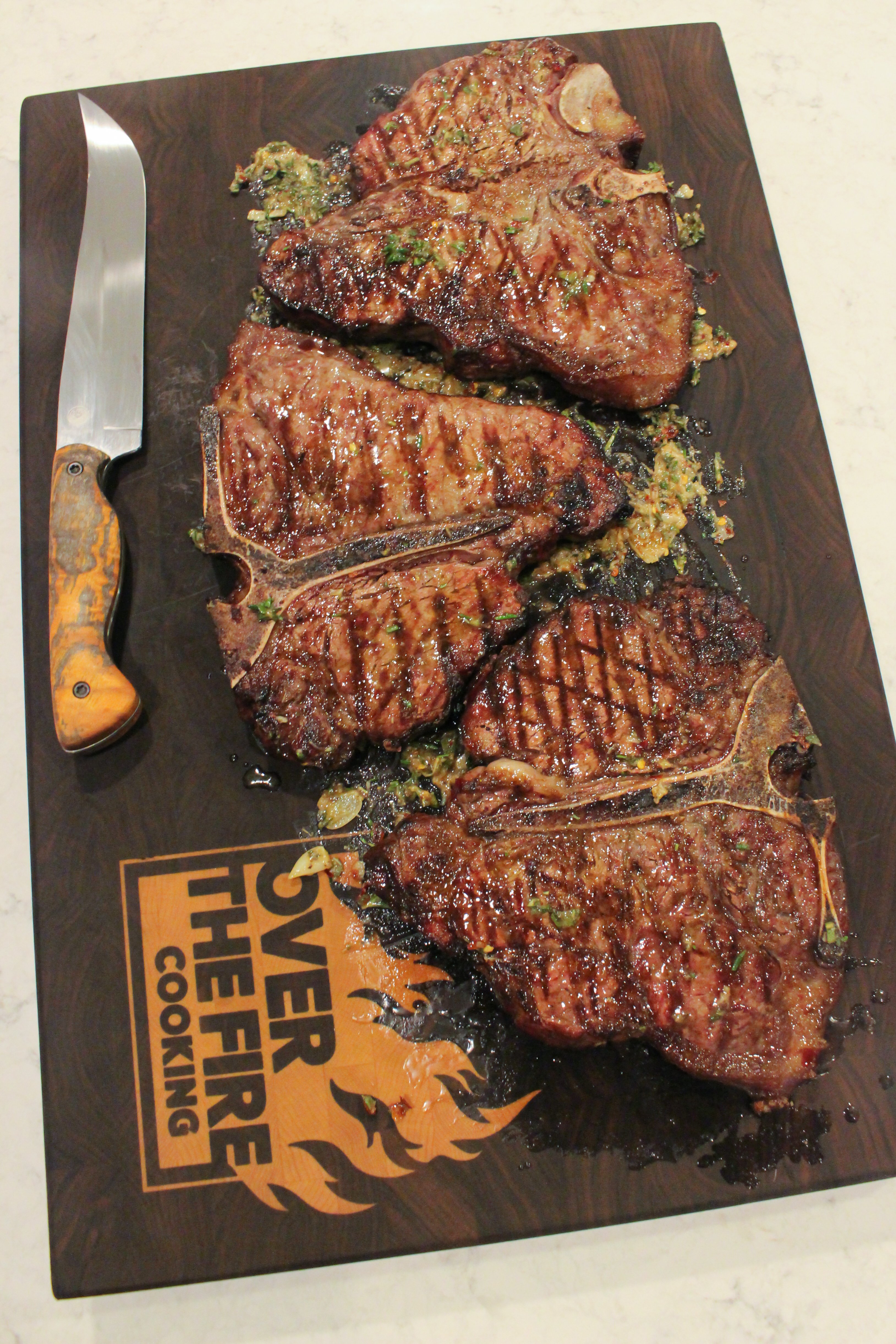 Grilled Steaks with Board Sauce