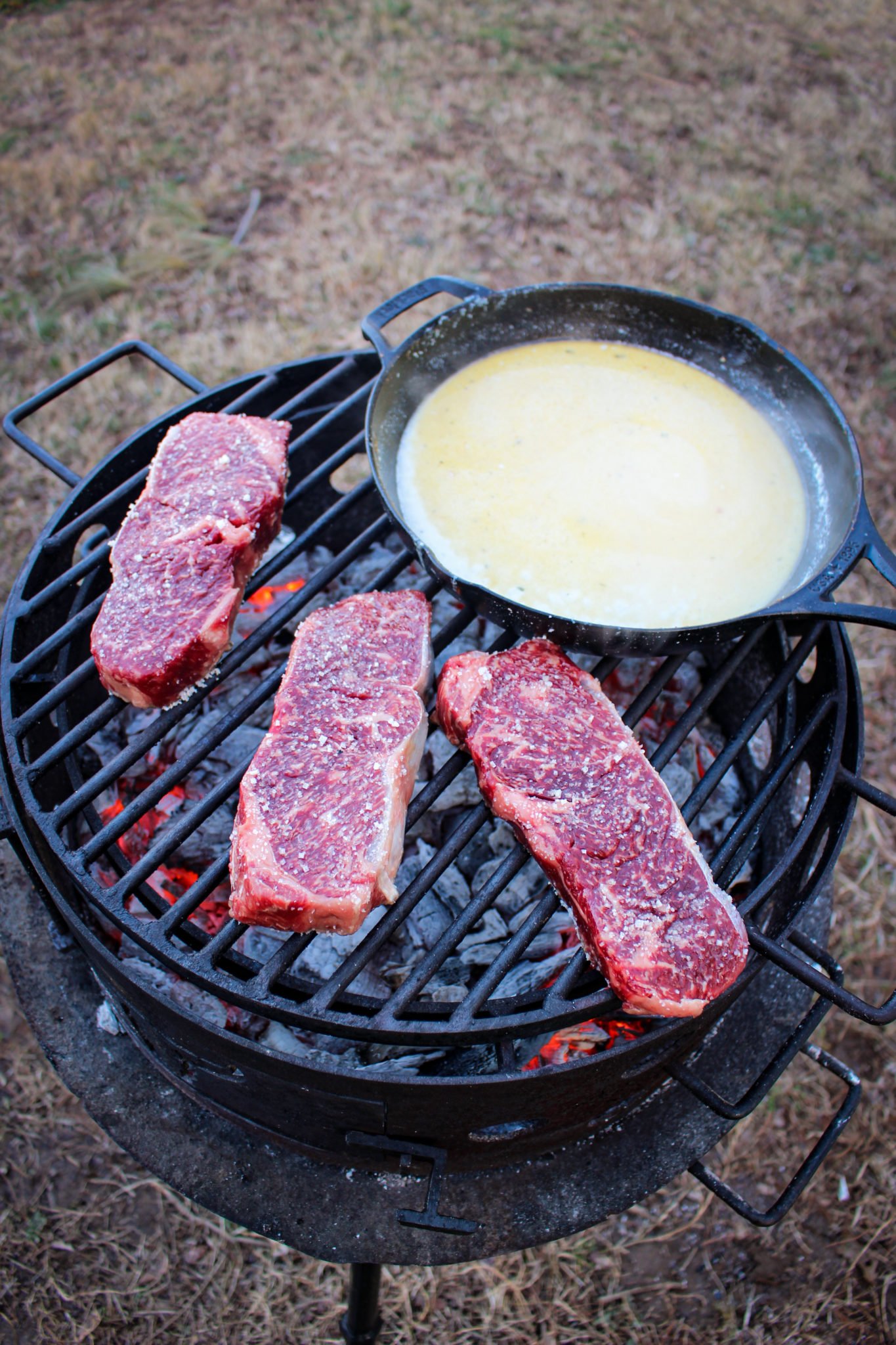 Grilled Steaks getting started.