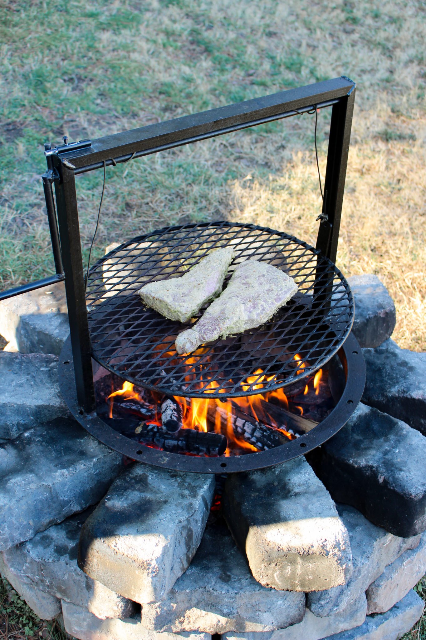 Grilling Santa Maria Tri-Tip over the fire. 