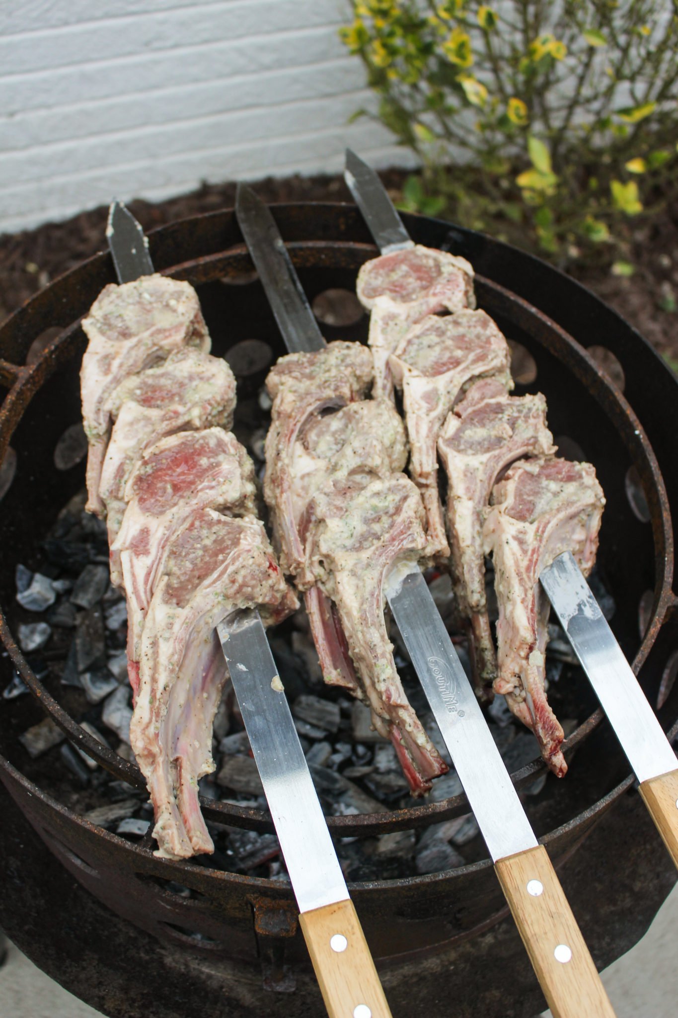 white wine herb lamb skewers