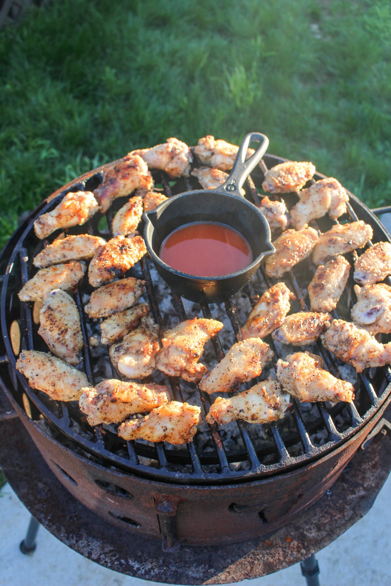 Grilled Buffalo Chicken Wings with Melted Cheese