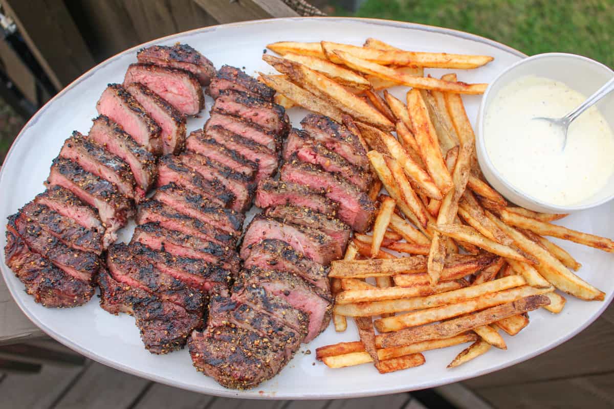 Peppercorn Herb Steak and Fries
