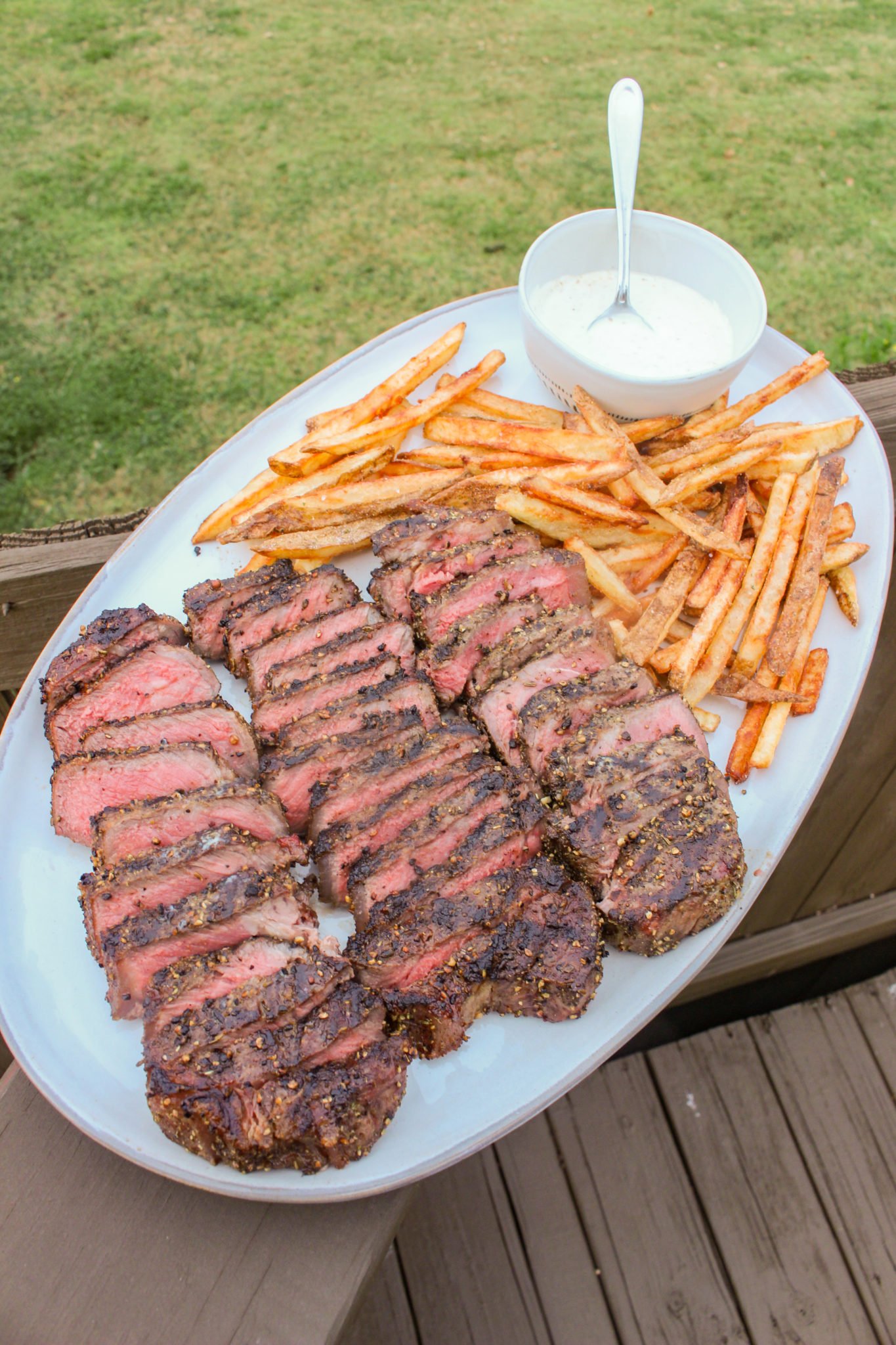 Peppercorn Herb Steak and Fries