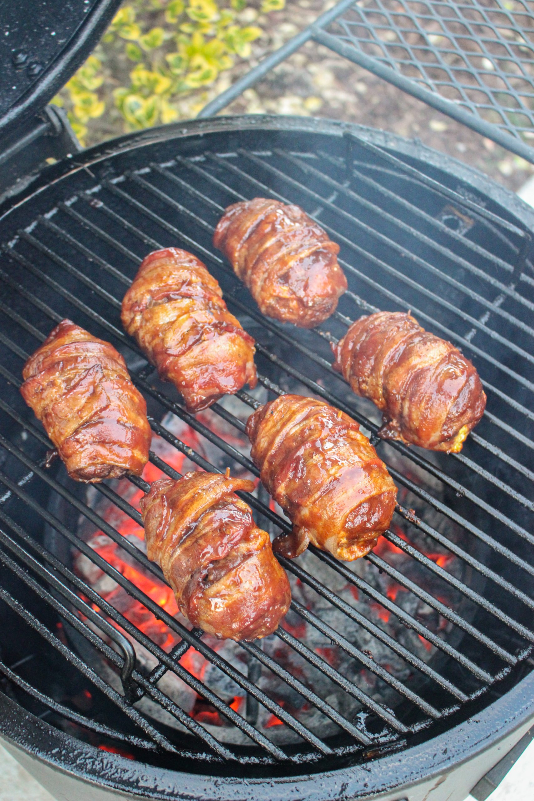 Smoked Chorizo Armadillo Eggs glazed and ready to eat.