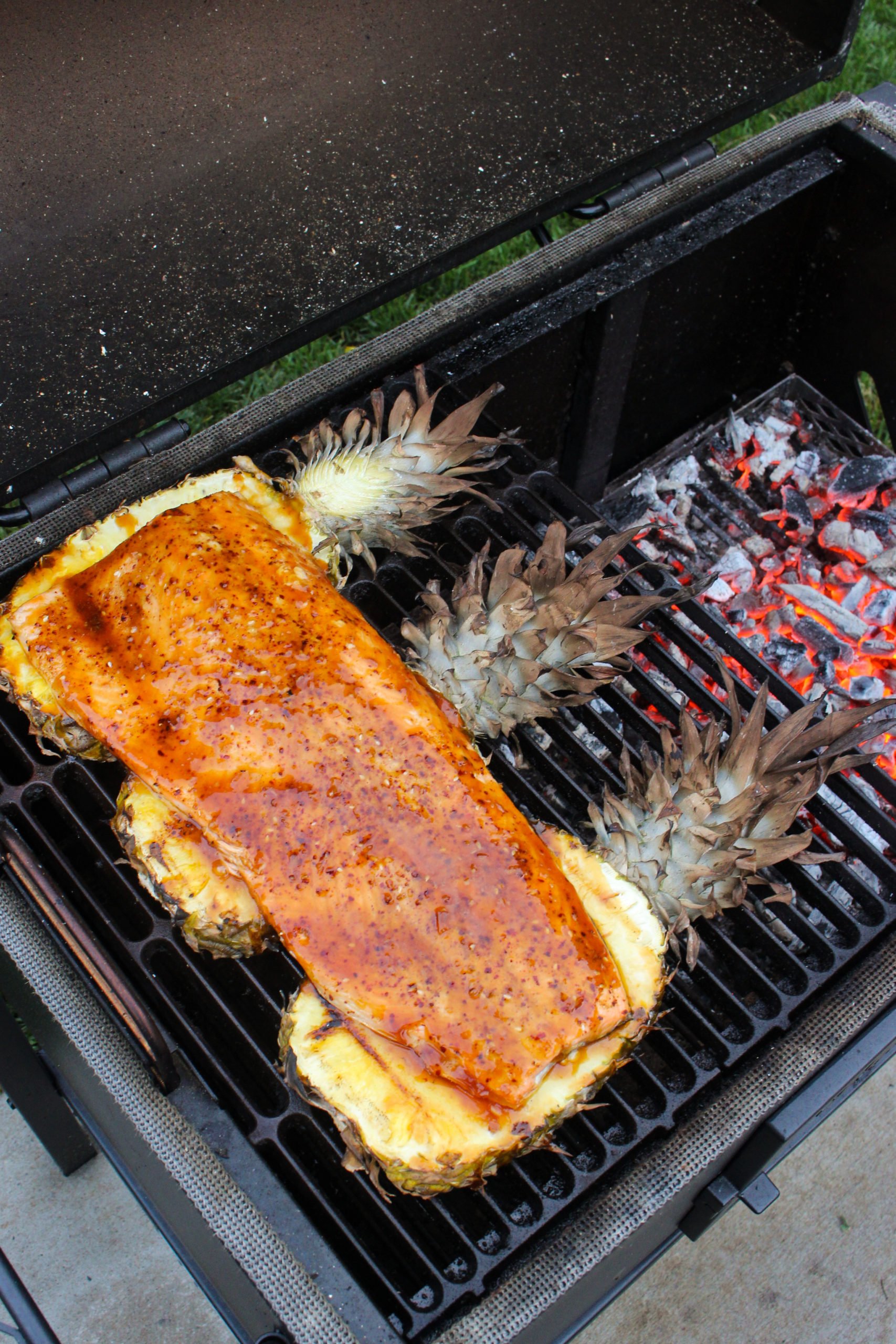 Sweet Pineapple Teriyaki Salmon before being garnished.