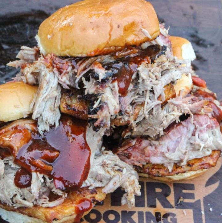 Al Pastor Pulled Pork Sandwich Over The Fire Cooking