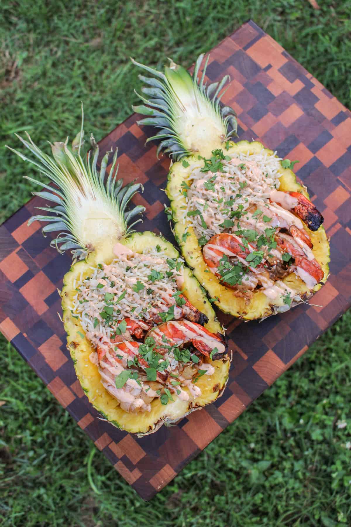 Pineapple Shrimp Bowls assembled and ready to eat!