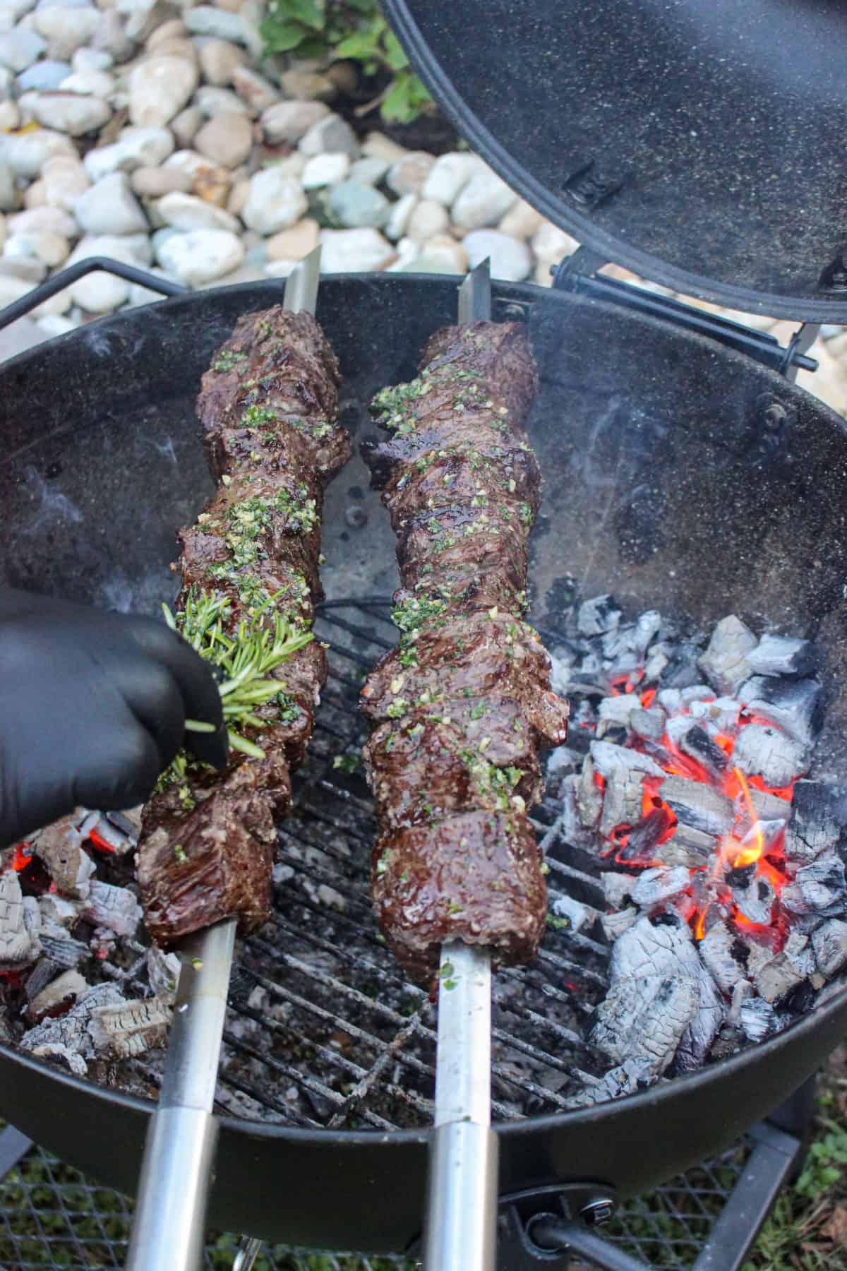 Garlic Basted Sirloin Skewers