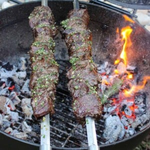 Garlic Basted Sirloin Skewers