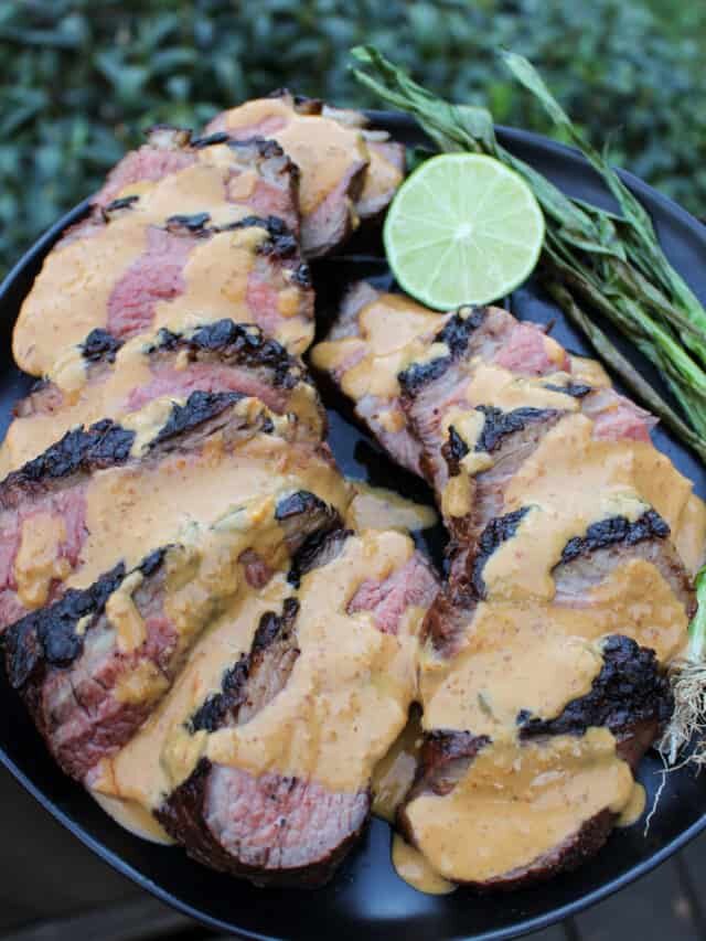 Grilled Steak with Peanut Butter Sauce
